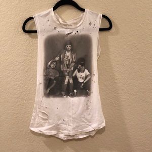 Chaser Nirvana distressed sleeveless t-shirt M